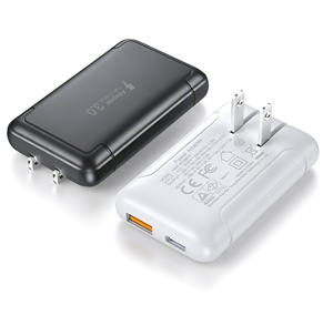 Caricatore USB <span class=keywords><strong>C</strong></span> Ultra-Sottile HNT 30W 18W, Blocco di Ricarica Rapida Slim a Doppia Porta (1,6 cm) Tipo <span class=keywords><strong>C</strong></span>+A, Adattatore di Alimentazione da Viaggio per iPhone - Product Image 2