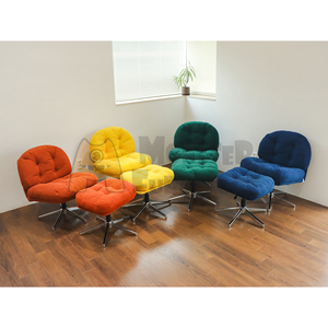Le Muse <b>Chair</b> and Ottoman Set Corduroy Fabric Adjustable Height Stable Base Versatile <b>Relaxation</b> Modern Living - Product Image 1