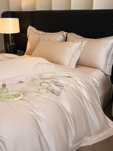 凯瑟琳系列4件套经典床上用品套装刺绣透气宽边圆角双折边缝线艾能棉 - Product Image 5