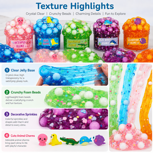 Di alta qualità DIY Puff giocattolo educativo trasparente di cristallo melma di fango <span class=keywords><strong>Kit</strong></span> di cristallo colorato melma per i bambini - Product Image 6