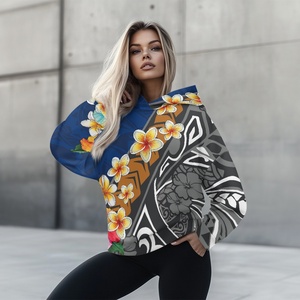 Pullover da <span class=keywords><strong>ragazza</strong></span> all'ingrosso felpe con cappuccio personalizzate polinesiano di alta qualità in poliestere Casual Streetwear <span class=keywords><strong>felpa</strong></span> larga da donna - Product Image 2