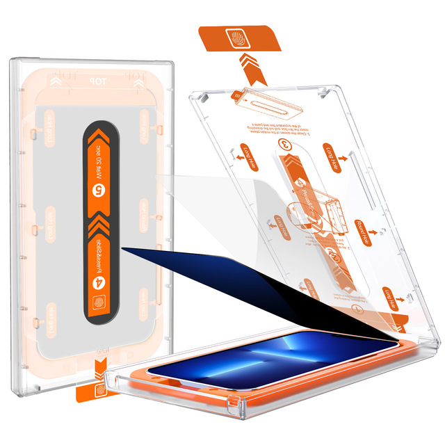 2026 New Design Tempered Glass Screen Protector Full Cover for Iphone 17 Pro Max Dust-Removal Anti-Spy Easy App Screen Protector