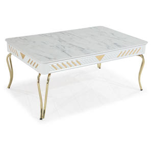 Mesa de Centro Convertible Moderna Rosse con Tapa de Mármol y Base de Metal para Sala de Estar, Muebles para el Hogar de Turquía - Product Image 2