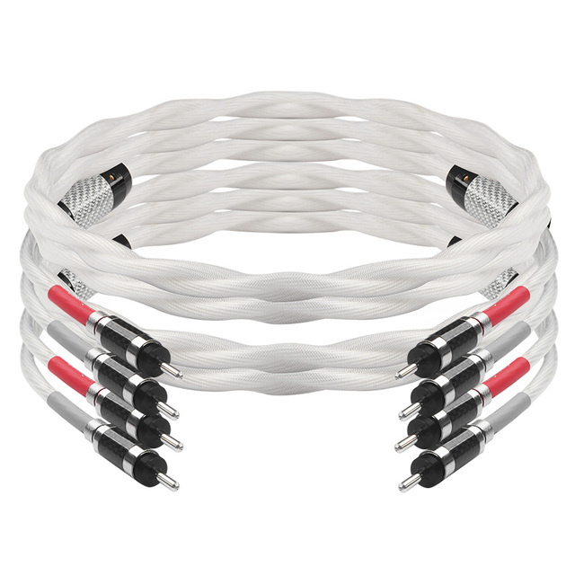 Upgraded Version 5NOCC Pure Silver Speaker Cable Banana Plugs PVC Combination Shielding-HI-END Audio Amplifier Computer Stock