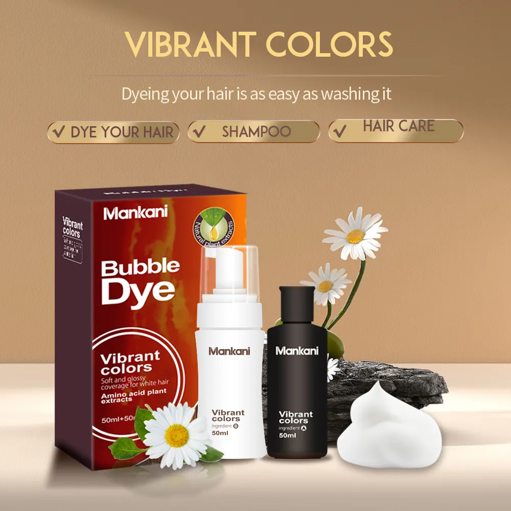 Tinte de cabello faul ammoniak frei Mousse Blase Haar färbemittel Shampoo reine Pflanze für graue Haarfarbe Blasen farbstoff