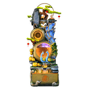 Decoración de suelo de pavo real, fuente de agua hecha a mano, sala de estar, Vestíbulo del Hotel, tienda, decoración Feng Shui, adorno interior, decoración de suelo - Product Image 3