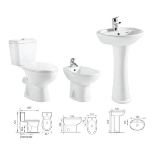 Ensemble personnalisé de cuvettes de toilettes, cuvettes de lavage et réservoirs de toilettes modernes pour salle de bain - Product Image 6