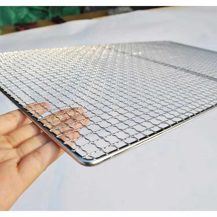 Stainless Steel Wire Cooking Grate Grid Grill Barbecue Net Wire Steaming Cooling Rack Wire Pan Grate Baking Tray for Oven