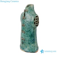 RZSP39 Antique Vert Couleur émaillée Corps forme vêtements Céramique Fleur Vase Statue Décoration