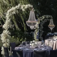 4 lustres en métal doré pour mariage, événements de luxe, scène, lumières décoratives de taille moyenne, économie d'énergie, pour toile de fond