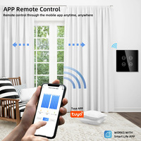 Interruptor Inteligente Dual WiFi/Zigbee para Cortinas, Control Remoto por App Tuya, Uso Interior, Material Ignífugo, Sin Cable Vivo, Botón de Luz