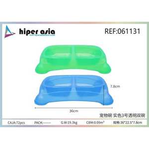 Cuencos para mascotas de doble compartimento Comederos automáticos portátiles para gatos y perros Material de suministro a granel PP - Product Image 1