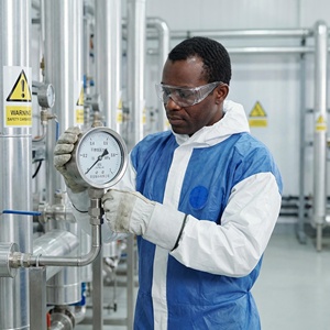 Manomètre en acier inoxydable anti-corrosion, cadran de 100 mm, instrument de mesure du gaz pour le traitement des eaux pétrochimiques - Product Image 6