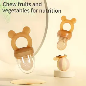 New Design Fresh Fruit Food Feeder Baby Fruit Feeding Pacifier BPA FREE Silicone Fruit Feeder Pacifier Bear Holder Teehther Toy