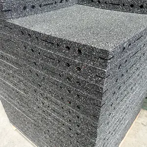 China Manufacturer High Density 70% Grey Epdm Shock Absorption Rubber Tile Floor Non-toxic Sports Equipmengts Rubber Mat For Gym