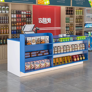 Balcão de Checkout de Luxo Moderno Minimalista Mais Vendido para Lojas de Cosméticos Modernas Mesa de Caixa de Madeira para Supermercado - Product Image 4