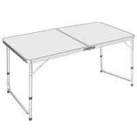 Table de pique-nique pliante moderne en aluminium pour 4 personnes, légère, ronde/rectangulaire, pour la plage, le camping, la randonnée
