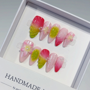ขายส่งเล็บปลอมเพ้นท์ลายเจล 10 ชิ้น สวยงามหรูหรา ดีไซน์สั่งทำได้ ทำมือ - Product Image 5