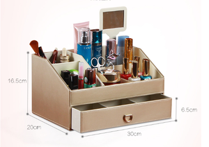 Luxury Handmade Crafts Desktop Ladies Makeup Cosmetics Storage Organizer Box Large Capacity <strong>Skincare</strong> Products <strong>Holder</strong> with Drawer - Product Image 5
