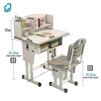Nouveau Bureau d'Apprentissage Ergonomique pour Enfants avec Bibliothèque, Meuble de Maison, Ensemble Table et Chaise d'Étude à Hauteur Réglable pour Enfant