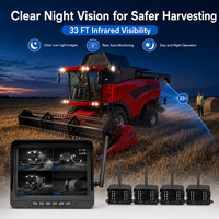 Système de caméra sans fil pour tracteur, moniteur DVR 7 pouces 720P, 4 canaux, vision nocturne IP68, BSD pour la ferme