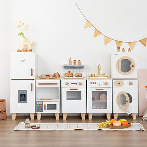 Giocattoli per il Gioco di Ruolo per Bambini, Set Cucina Simulata con Frigorifero, Forno, <span class=keywords><strong>Lavatrice</strong></span>, <span class=keywords><strong>Giocattolo</strong></span> Educativo in Legno per Bambini - Product Image 1
