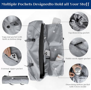 Muestra Gratuita de Bolsas Deportivas de Yoga para Mujer con Compartimento para Zapatos, Bolsillos de Almacenamiento para Tapetes de Yoga, Accesorios de Yoga, Bolsa de Transporte Grande - Product Image 3