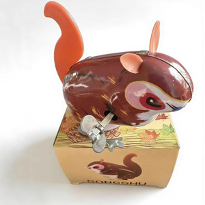 Venta al por mayor de fábrica: Juguete de lata clásico de ardilla de cuerda, estilo retro de los años 80, recuerdo de la infancia, gran éxito en el mercado nocturno, regalo para niños. - Product Image 5