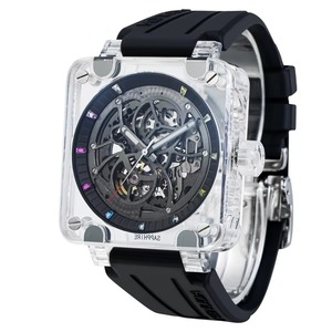 Montres de luxe mécaniques étanches en saphir, forme tonneau, avec cadran en caoutchouc et design élégant, vente en gros d'usine Racing Elements - Product Image 2