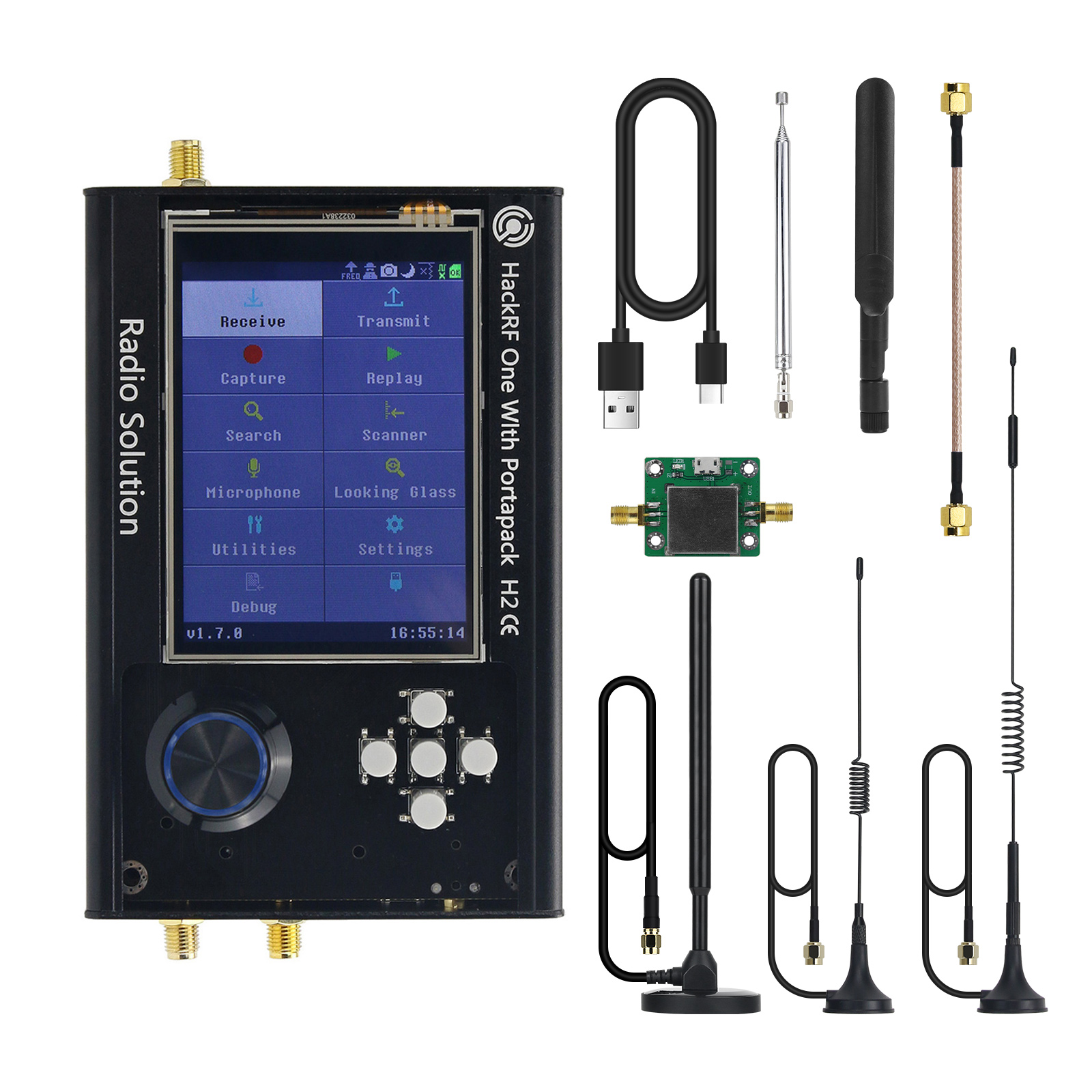 受信機 HackRF One & PortaPack H2 Portapack H2+hackrf One - 1mhz-6ghz SDR Radio Assembled