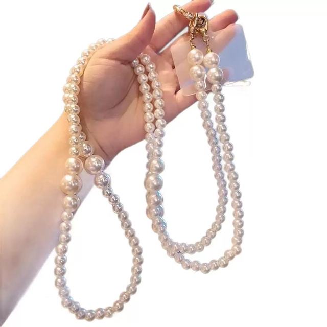 Popular Portable Mobile Phone Lanyard Crossbody Necklace Chain Pearl Strap Anti-lost Charm Model DGJJ-01 120cm Made in CN/GUA