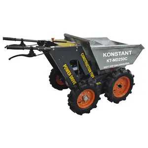 Mini Dumper a lunga durata 4WD Power barrow Hot Dip piccolo Dumper zincato per uso da costruzione