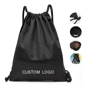 High Quality Waterproof Fashion Gym Sport Camouflage Pattern Polyester <b>Nylon</b> Drawstring <b>Backpack</b> Wholesale - Product Image 3