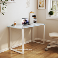 Table de maison Bureau de chambre Bureau d'écriture simple Table d'étude d'étudiant Table d'ordinateur en verre trempé simple
