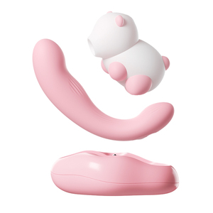 PAPA BEAR Vibrateur <span class=keywords><strong>2</strong></span>-en-1 à succion clitoridienne et point <span class=keywords><strong>G</strong></span>, 12 modes 10 vibrations, sans danger pour le corps, étanche, jouets sexuels pour femmes et couples - Product Image 2