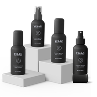 Flacon pulvérisateur cosmétique vide en plastique noir et rose, recyclable, de luxe, personnalisé OEM, pour cheveux, corps, visage, brume, 100 ml, 120 ml, 150 ml, 200 ml