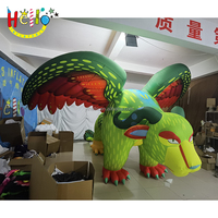 Modèle publicitaire gonflable géant personnalisé gonflable dragon gonflable vert coloré pterosaure avec aile