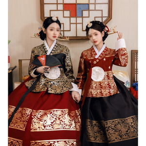 Hanbok Estilo <span class=keywords><strong>Palacio</strong></span> para Mujer, Ropa Étnica Chapada en Oro para Fotografía <span class=keywords><strong>de</strong></span> Viajes, Vestidos Vintage Coreanos para Bodas y Danza - Product Image 2