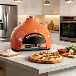 Horno Eléctrico para <span class=keywords><strong>Pizza</strong></span> de Encimera con Control de Temperatura, Diseño Retro Naranja, para <span class=keywords><strong>Pizza</strong></span> Casera al Estilo <span class=keywords><strong>Italiano</strong></span> Auténtico - Product Image 3