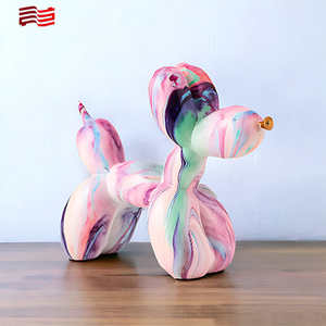2025 Viral Rainbow Balloon Dog Sculpture Multi-Color Resin Art Decor Set - Whimsical Home & Office Gift (4 colores) - Product Image 4