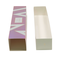 Boîte à cils à tiroir à bonnet extra-long avec bande holographique rose avec bouton pression