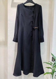 <span class=keywords><strong>Vestido</strong></span> nuevo de alta calidad 2024 otoño mujer cuello redondo túnica botón hebilla Deco manga larga azul oscuro vino rojo <span class=keywords><strong>vestido</strong></span> de <span class=keywords><strong>fiesta</strong></span> <span class=keywords><strong>XXL</strong></span> - Product Image 3