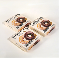 Boîte à donuts rectangulaire en carton ondulé avec logo personnalisé, matériaux recyclés biodégradables, doublure en éponge gaufrée