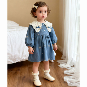 <span class=keywords><strong>Vestito</strong></span> da bambina primaverile 0-6 anni, abito da principessa con colletto a <span class=keywords><strong>farfalla</strong></span>, <span class=keywords><strong>vestito</strong></span> intero ricamato per bambina - Product Image 5