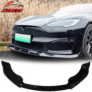 Para Tesla Model S 2021-2025, Estilo IKON, Spoiler Delantero de Parachoques en Negro Brillante, PP, 3 Piezas, Kit de Carrocería de Alta Calidad - Product Image 1