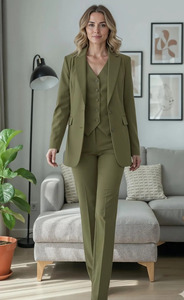 Conjunto de Blazer, Chaleco y Pantalón de Tres Piezas Personalizado para Mujer, Ropa Formal de Negocios, Proveedor de Ropa Corporativa Profesional - Product Image 6
