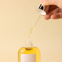 Flacon compte-gouttes en verre rond compressé de 15 ml, 30 ml, 50 ml, idéal pour les huiles de soin de la peau, contenant de beauté en gros