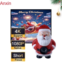 Projecteur de Noël 1080P à courte focale Full HD 1080 4K Multimédia Vidéo Home Cinéma LCD Smart Android