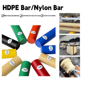 מוט פלסטיק HDPE/PA6 מתוצרת סין, 6-300 מ\"מ, מחומר בתולי, עמידות גבוהה בפני שחיקה, גודל וצבע בהתאמה אישית, שירות חיתוך מוטות עגולים - Product Image 1