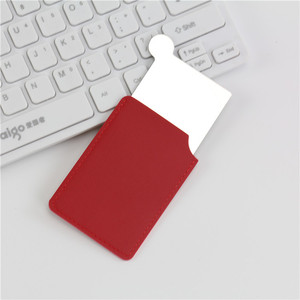 กระจกแต่งหน้าพกพาทรงสี่เหลี่ยมผืนผ้าทันสมัยทำจากสแตนเลส พร้อมซองหนัง ป้องกันการแตกหัก ใส่บัตรเครดิตได้ - Product Image 3